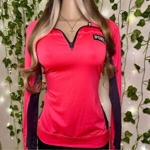 PINK Victoria's Secret Women's Pink and Black Long Sleeve Top